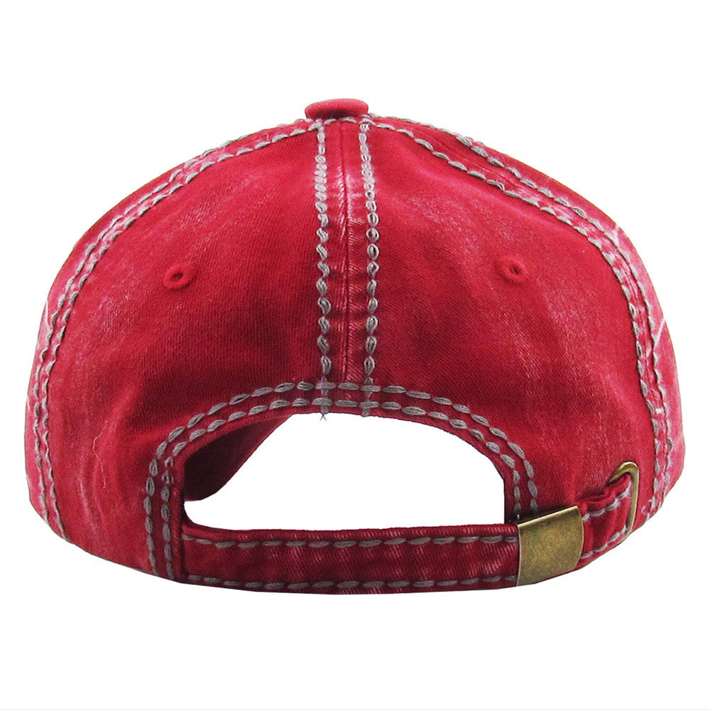America Est 1776 Cotton Unisex Adjustable Cap red